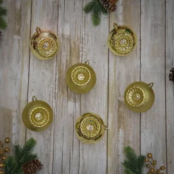 National Tree Company 6-Piece Shatterproof Glittering Gold Ornaments