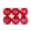 National Tree Company 6-Piece Shatterproof Snowflake Red Ornaments