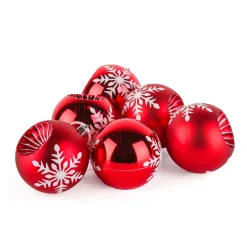 National Tree Company 6-Piece Shatterproof Snowflake Red Ornaments
