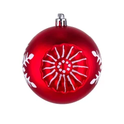 National Tree Company 6-Piece Shatterproof Snowflake Red Ornaments