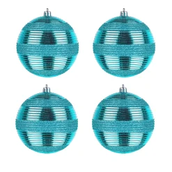 National Tree Company 4-Piece Shatterproof Swirling Blue Ornaments