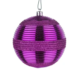 National Tree Company 4-Piece Shatterproof Swirling Purple Ornaments