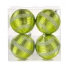 National Tree Company 4-Piece Shatterproof Swirling Lime Green Ornaments