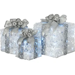 National Tree Company Pre-Lit Decorated White Gift Box Assortment