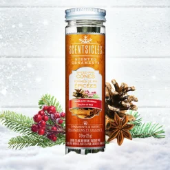 National Tree Company Scented Ornaments, 2-Pack- 6ct Bottle, Spiced Pine Cones, Fragrance-Infused Paper Sticks