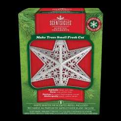 National Tree Company Scentsicles Decorative Ornament, Metal White Star, White Winter Fir with Refill