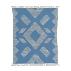 National Tree Company 4x6 ft. Dusty Blue Hand Woven Outdoor Rug