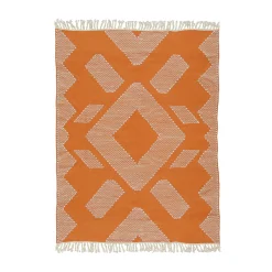 National Tree Company 4x6 ft. Papaya Hand Woven Outdoor Rug