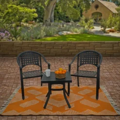 National Tree Company 4x6 ft. Papaya Hand Woven Outdoor Rug