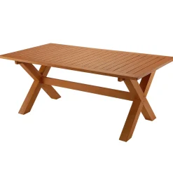 National Tree Company 72x38x29 in. Eucalyptus Grandis Wood Farm House Style Table, Natural Color
