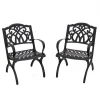 National Tree Company 24x26x36 in. Leeds Aluminum Circle All Weather Chairs, Set of 2, Leeds Collection